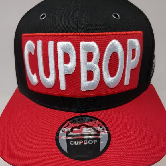 CupBop Snapback Hat Red Black Embroidered Logo W/Tags Shh... Just Eat - Picture 5 of 11